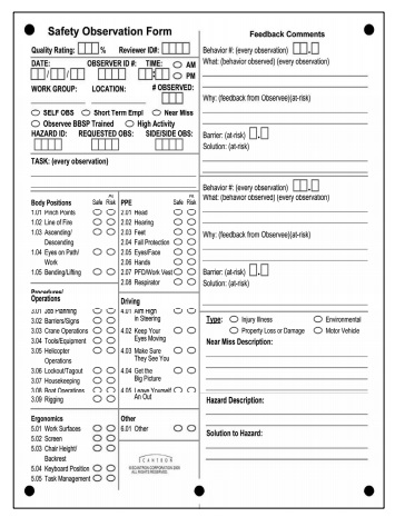 Safety Observation Form